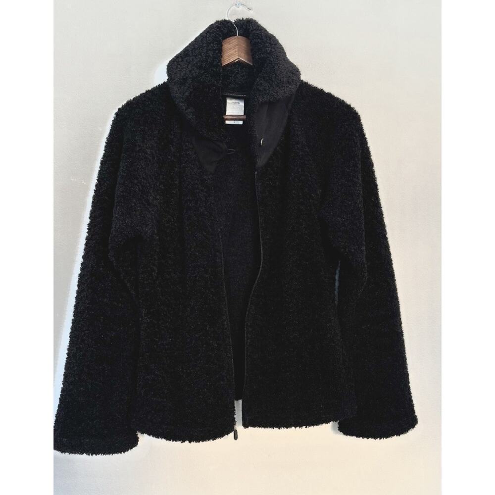 Patagonia Synchilla Curly Q Sherpa Fleece Fuzzy Faux Fur Teddy Jacket Black LG - Picture 2 of 9